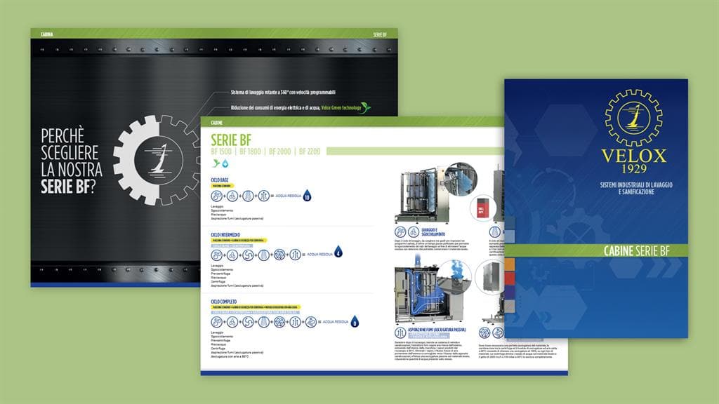 Creazione di una brochure per macchine industriali