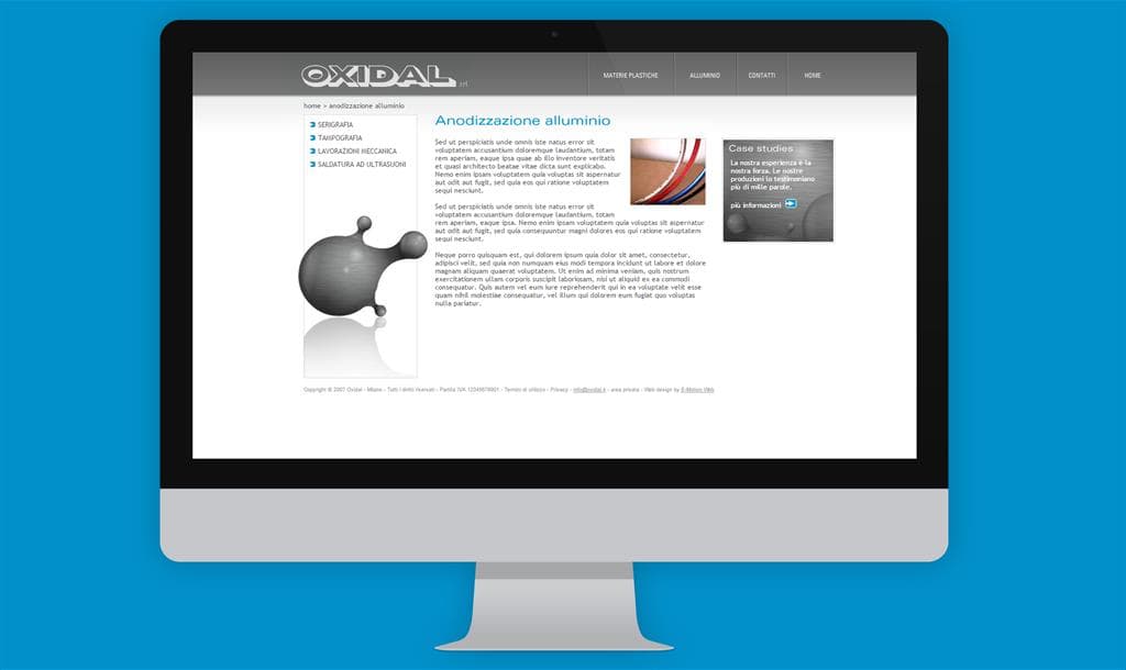 Creazione di un sito web per il settore dell'anodizzazione alluminio