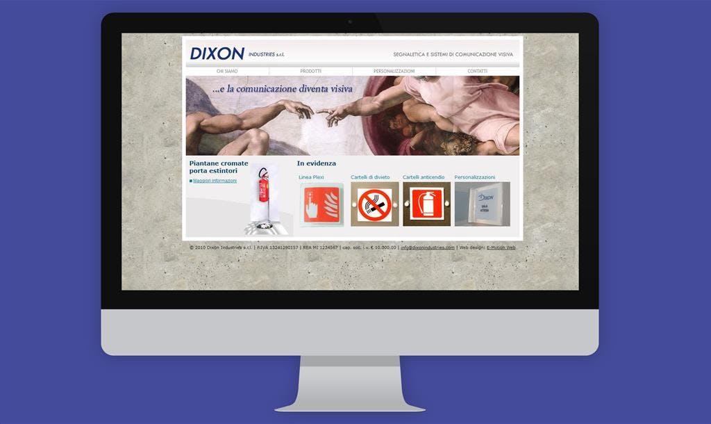Creazione sito web per segnaletica e cartellonistica Dixon