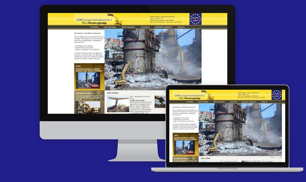Creazione sito internet per settore demolizioni industriali DIIM Lorusso