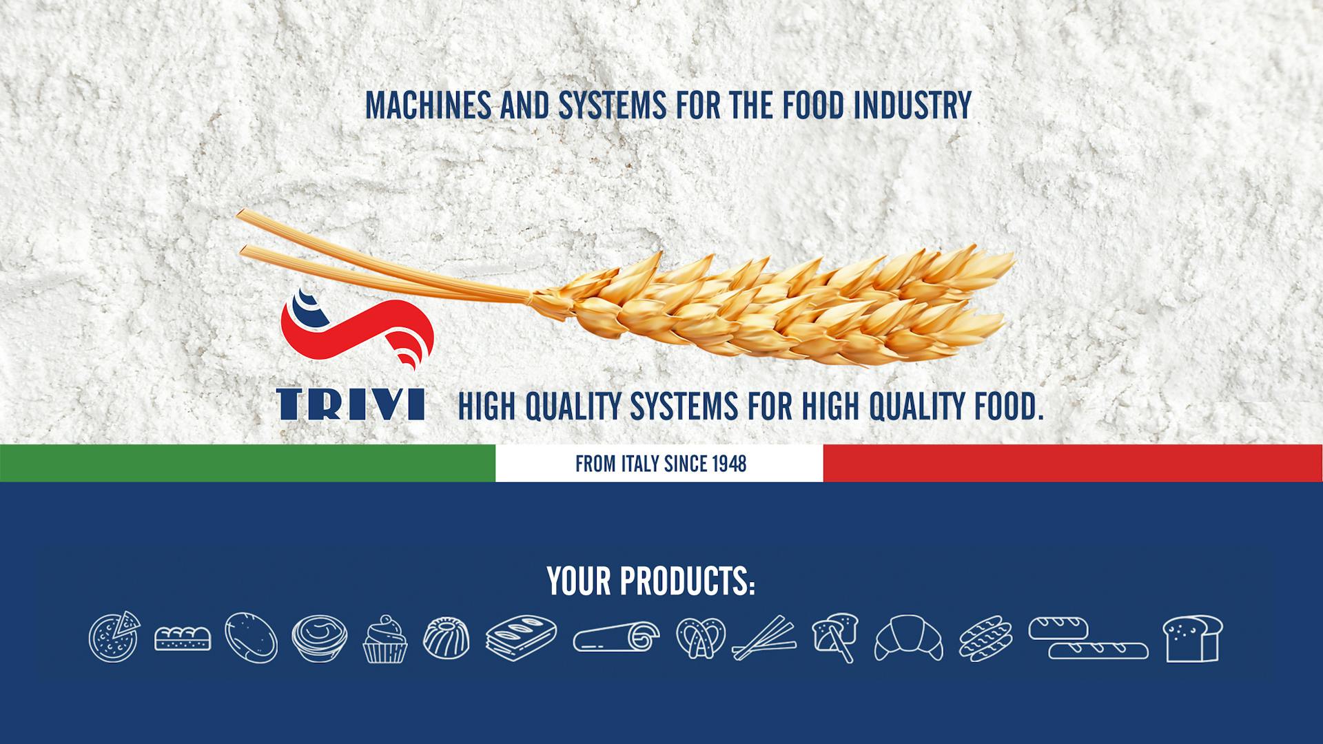 Realizzazione grafica banner per canale aziendale YouTube per settore impianti per industria alimentare Trivi