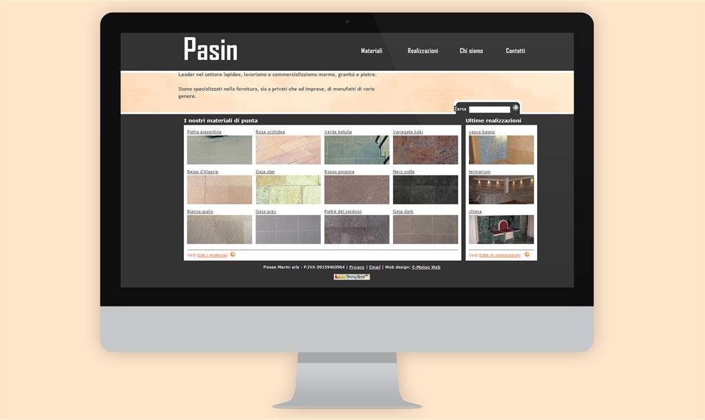 Creazione sito web per marmi, graniti e pietre settore lapideo Pasin