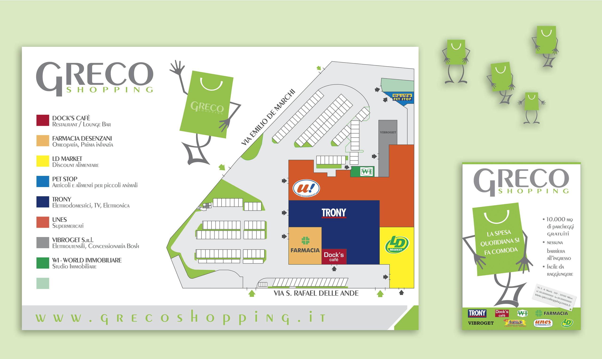 Creazione brand identity per centro commerciale "Grecoshopping" Milano