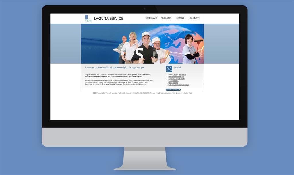 Realizzazione sito internet per impresa di pulizie civili e industriali Laguna Service